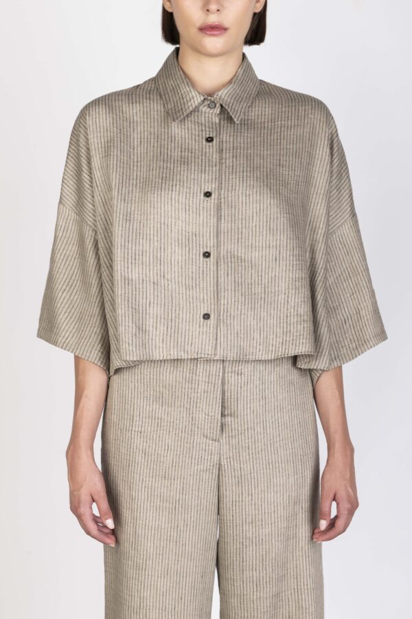 CAMICIA CROPPED CREMA