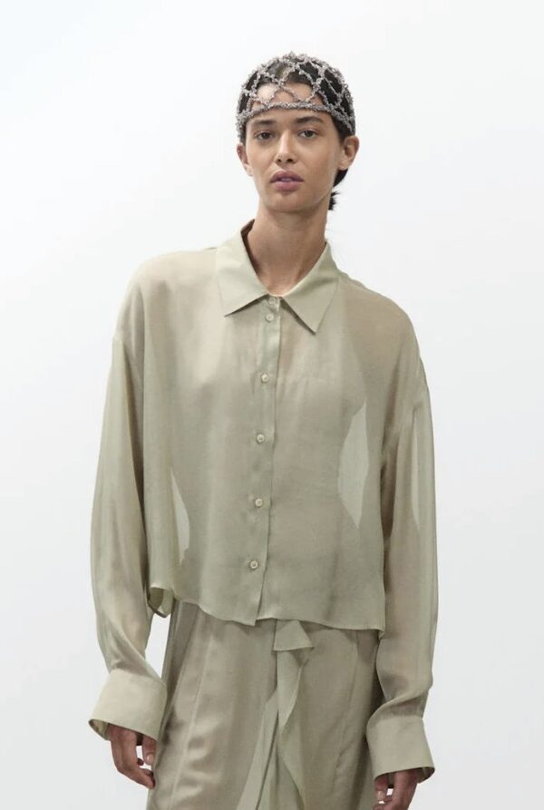 CAMICIA CROPPED PISTACCHIO