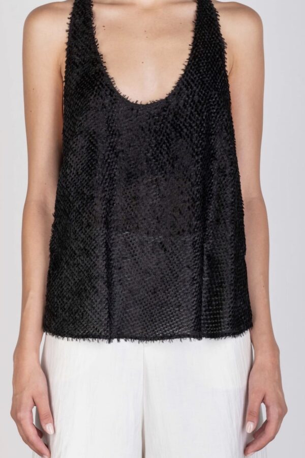 TOP SCOLLATO NERO