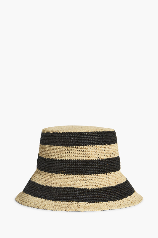 CAPPELLO BUCKET LUSIA RIGA NATURALE/NERO