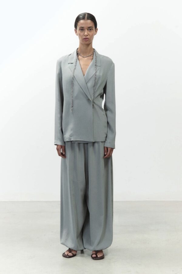 BLAZER IN SETA POLVERE
