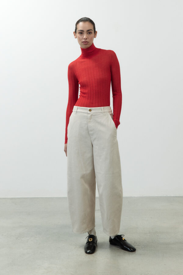 PANTALONE BARREL IN COTONE