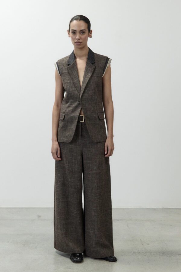 GILET IN LANA MONOPETTO