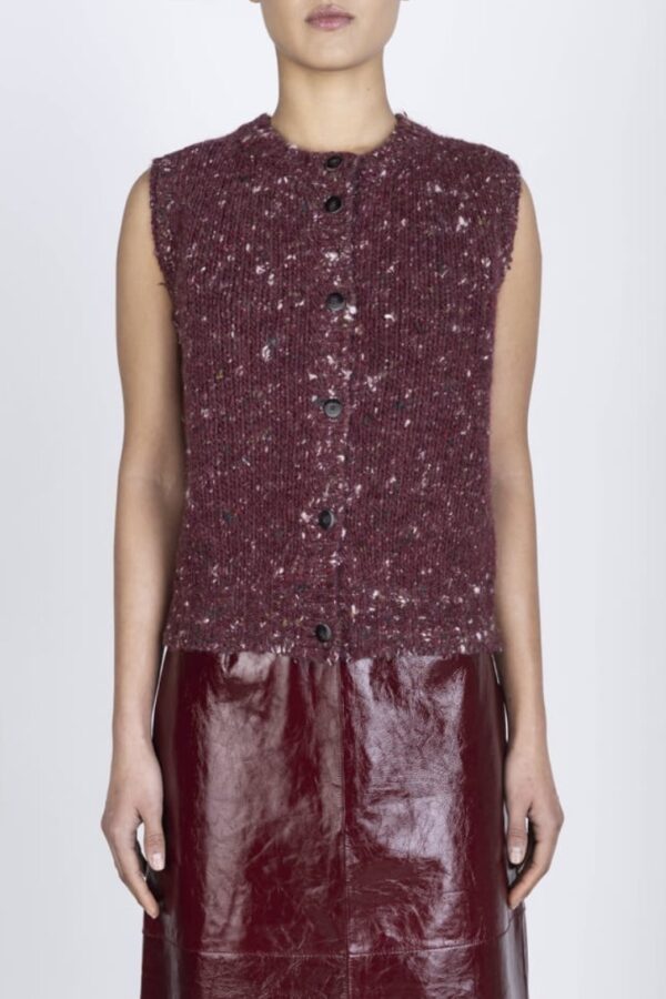 GILET IN MAGLIA MERLOT