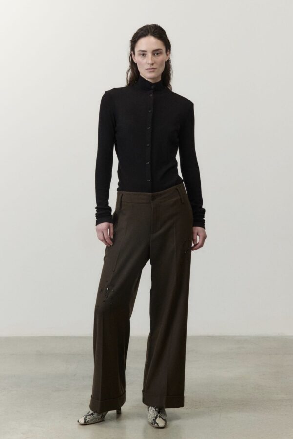 PANTALONE DRITTO CON RISVOLTO BOSCO