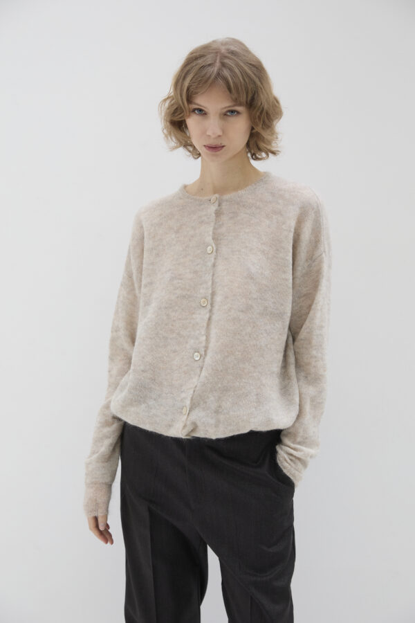 KNITTED BOMBER DOUBLE IN AIR ALPACA
