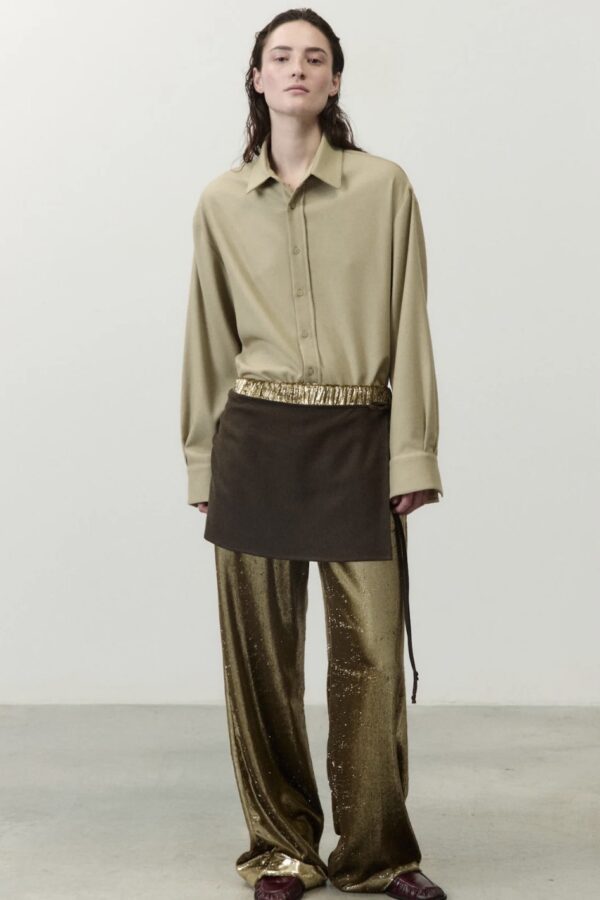 PANTALONE LUREX CON GONNA PAREO